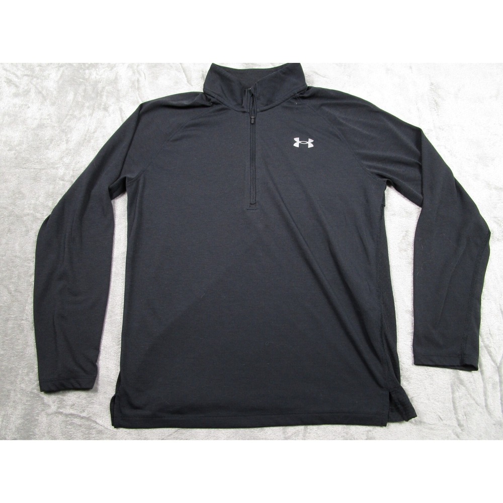 Under‎ Armour Sweater Womens Small Black 1/2 Zip Activewear Fitted Gym Training